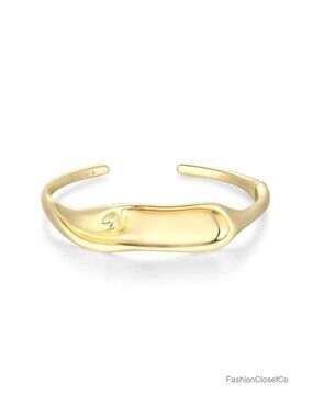 Sculpted Gold-Tone Plated Cuff Bracelet for Women